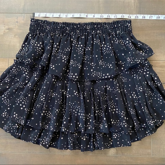 {LoveShackFancy} Ruffle Mini Skirt Medium Black Star - Picture 10 of 12